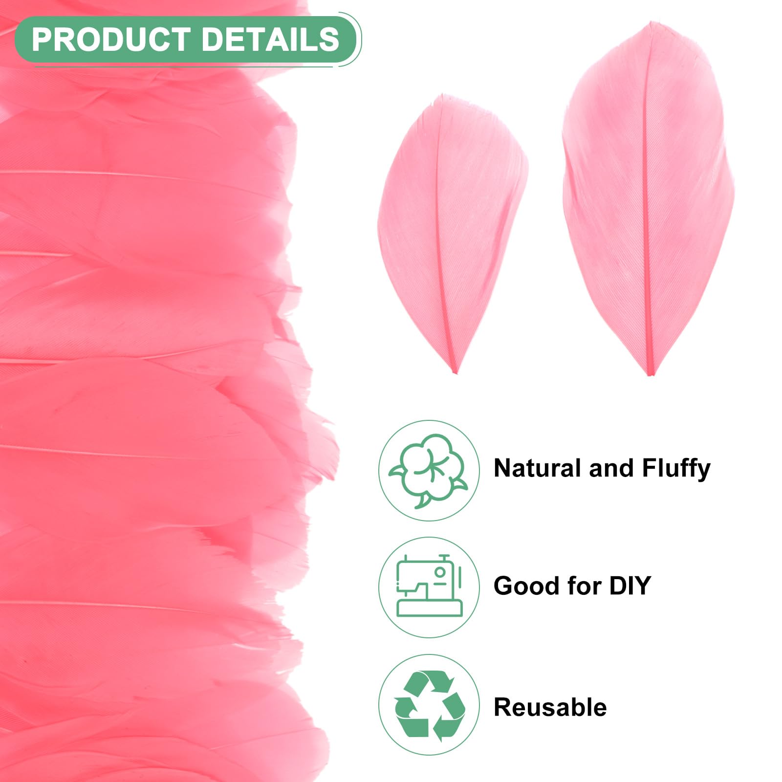M METERXITY 100-Pack Goose Feathers - Image 2