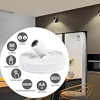 Vista 3 de Paquete de 2 focos LED para interiores, funciona con pilas, luces LED con control remoto, focos inalámbricos, luces de disco regulables