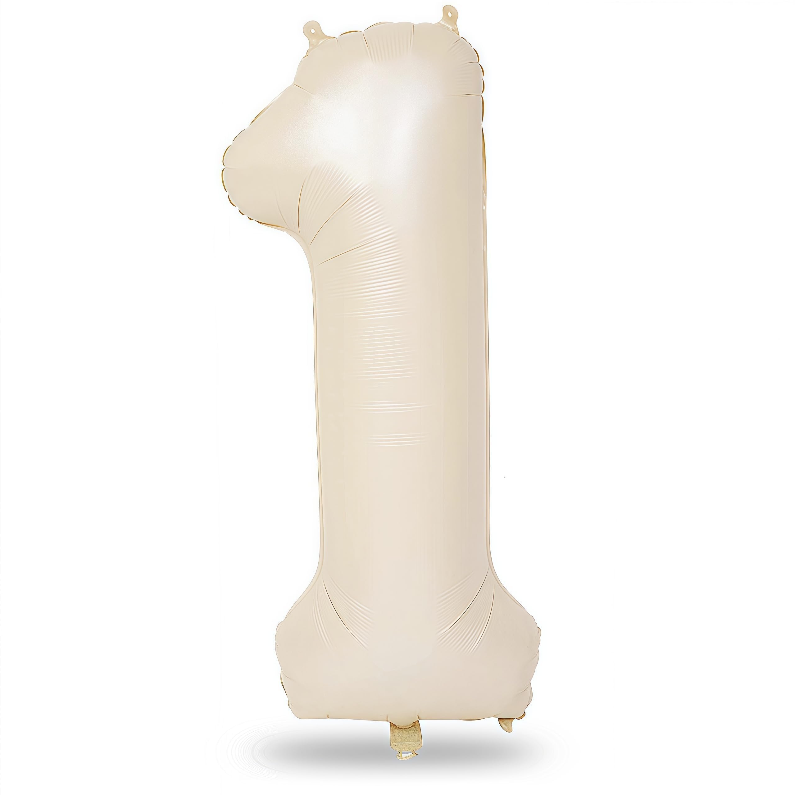 Photo 1 of 40 Inch Beige Number 1 Balloon for Fun to be One 1st Birthday Decorations
