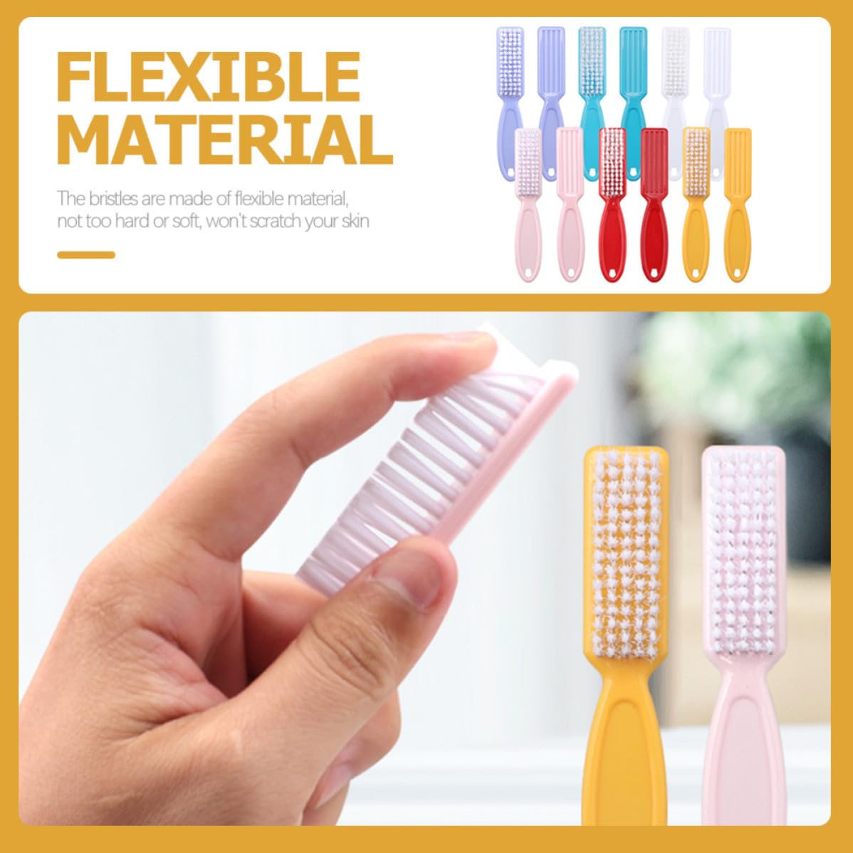 Spazzole per Unghie Facili da e Trasportare in Plastica Filo Pp Set 24 Colore Casuale la Pulizia Unghie e Lavandini