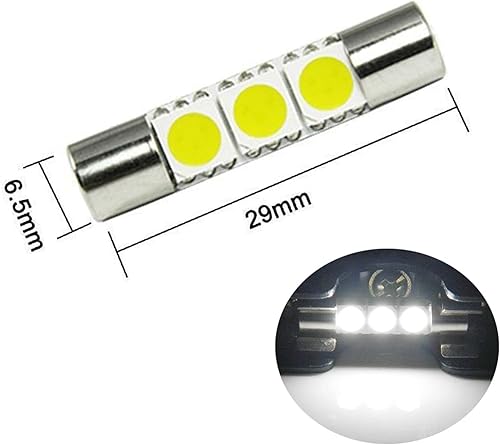 Miniatura 3 de Xotic Tech - 4 bombillas LED de repuesto de 3-SMD de color blanco ultra brillante 6641 6614 para espejo de tocador compatibles con automóvil, SUV,