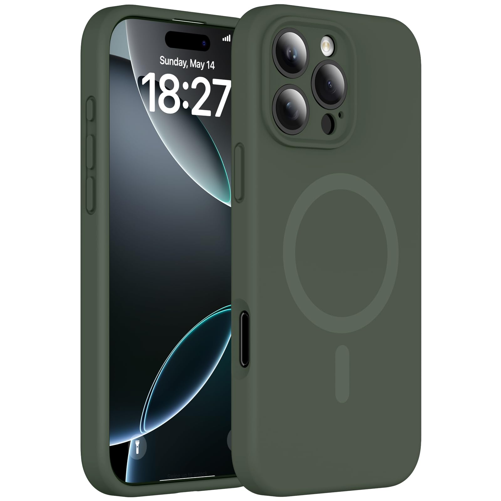 EXZLLEN Magnetic for iPhone 16 Pro Max Case, Compatible with MagSafe, Full Camera Protection, Military-Grade Protection 3.0mm Thicken Silicone Phone