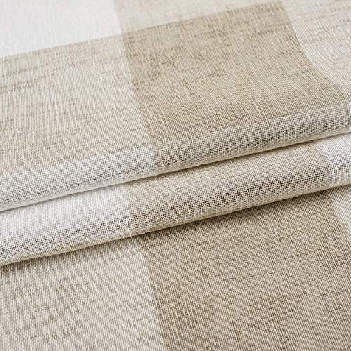 Driftaway Buffalo Check Woven Plaid Pattern Lined Blackout Thermal Insulated Window Curtain Grommet 2 Layers 2 Panels 52 Inch By 84 Inch Taupe #TOP2