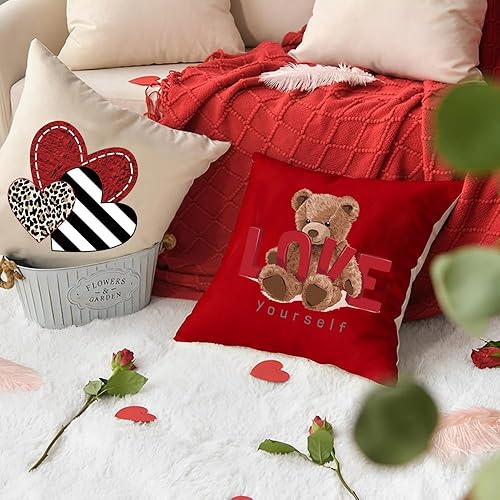 Miniatura 6 de Adhesivos de transferencia para planchar para el día de San Valentín, 3 hojas con patrón de labios de oso y corazón, calcomanías para planchar en