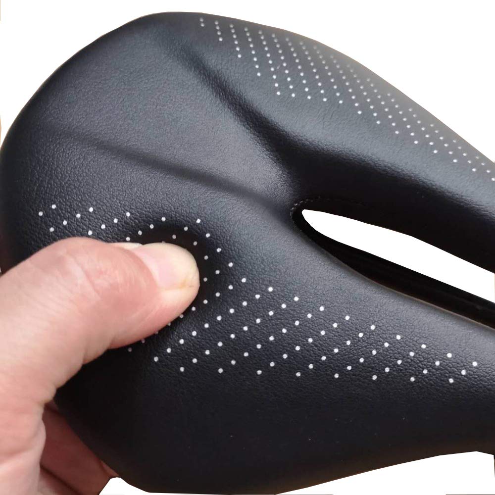 Selle de vélo, Selle de vélo de Route et de VTT en Fibre de Carbone, Coussin de siège Creux Confortable, Selle Ergonomique