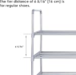 Étagère à chaussures SortWise 3 niveaux, Unité de rangement pour 18 paires de chaussures, Étagère de rangement empilable - 35" L x 11 5/8" W x 20 7/8" H, Gris