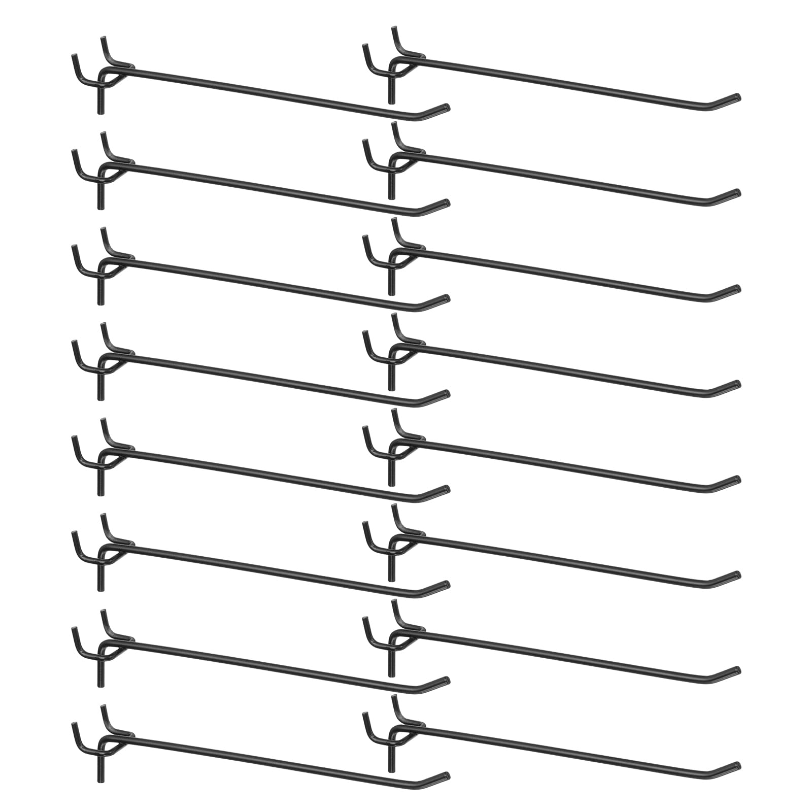 QUARKZMAN 50 Piezas Ganchos Para Tablero Perforado De 8" Acero Inoxidable Ganchos Colgantes Para Exhibición PortaDe Pared Para Organizar Para Taller Garaje Cocina Tienda Negro
