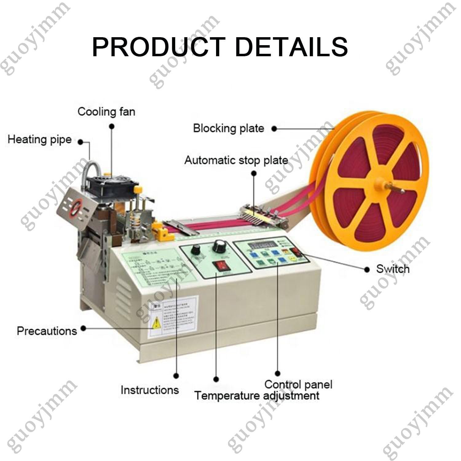 Cortadora automática de cinta fría y caliente, máquina de corte de cinta textil de 400 W para cinta adhesiva y cintas, ideal para bandas elásticas y cintas