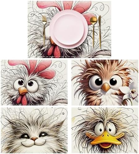 4 pezzi tovaglietta con animali, 30 x 45 cm Tovagliette lavabili,...