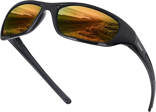 Duduma Gafas de sol polarizadas deportivas para hombres y mujeres, para béisbol, ciclismo, golf, pesca, con bloqueo UV, Tr8116 negro