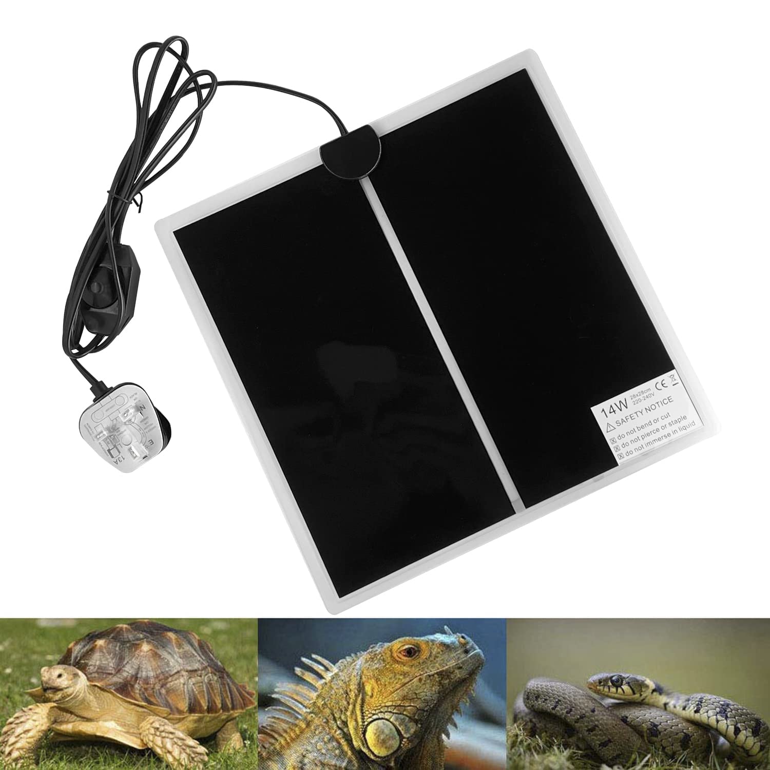 PeSandy Reptile Heating Mat with Temperature Adjustment, 5W Non-Adhesive Heat Pad for Reptiles Tortoise Snakes Lizard Gecko Hermit Crab Turtle Amphibians - Removable Under Tank Heat Pad (5.9x5.5 inch) — view 8