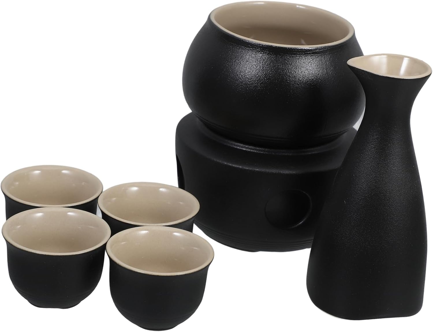 Holibanna 1 Set Japanese Ceramic Sake Warmer with Porcelain Cups Traditional Drinkware for Sake Tea More Versatile Kettle Cup for Special Occasions Home