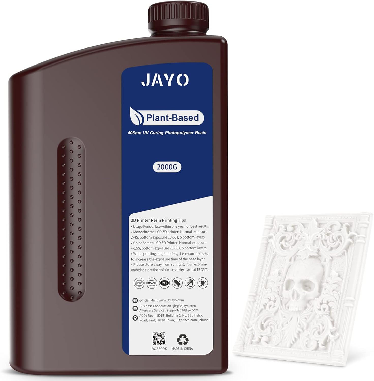 JAYO 3D Printer Resin 2KG, 3D Printer Plant Based Resin