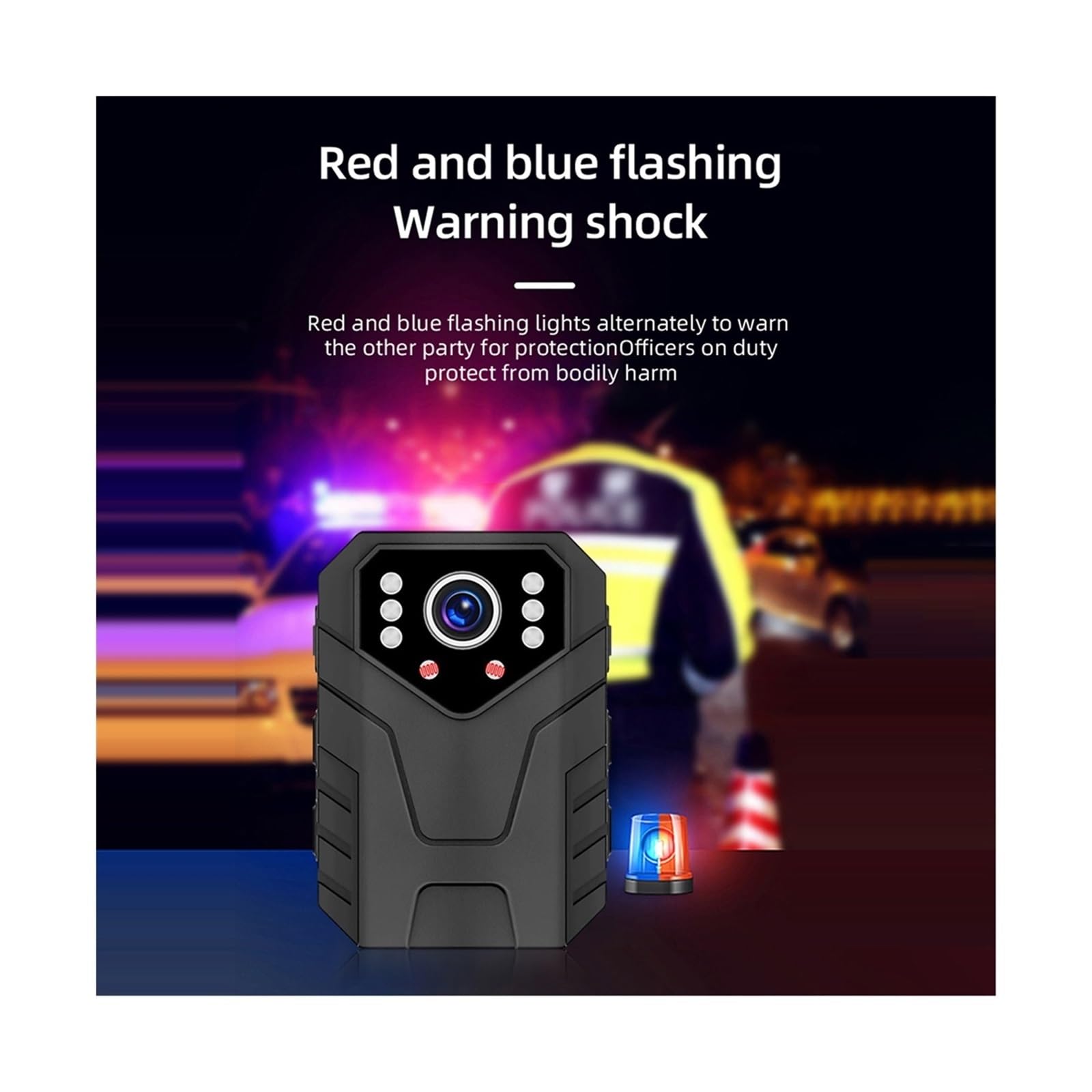 Caméra corporelle, 4K Mini caméra corporelle Full HD 1080P 2 pouces IPS écran tactile Vision nocturne enregistreur vidéo garde de sécurité corps Police pour la sécurité, le travail(64G TF Card)