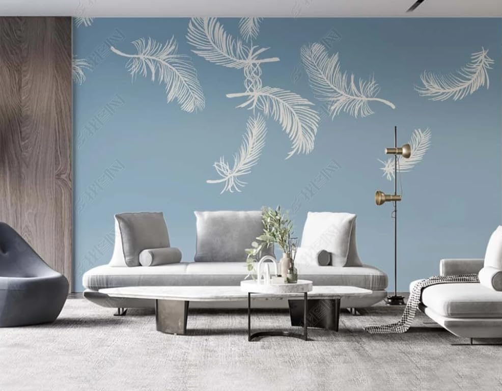 Papier peint intissé plumes légères de luxe géant 350x256 cm