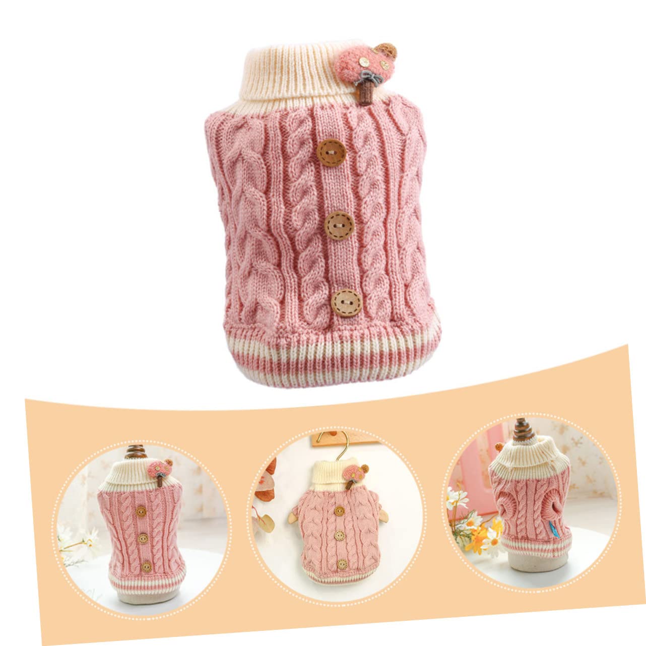 BESPORTBLE 4 Pièces Gilet en Coton pour Chiot Chandail de Chiot vêtements de Chien pour Petits Chiens Fille Tenue d'hiver pour Animal de Compagnie Pull en Laine pour Chat Tenue Automne Hiver
