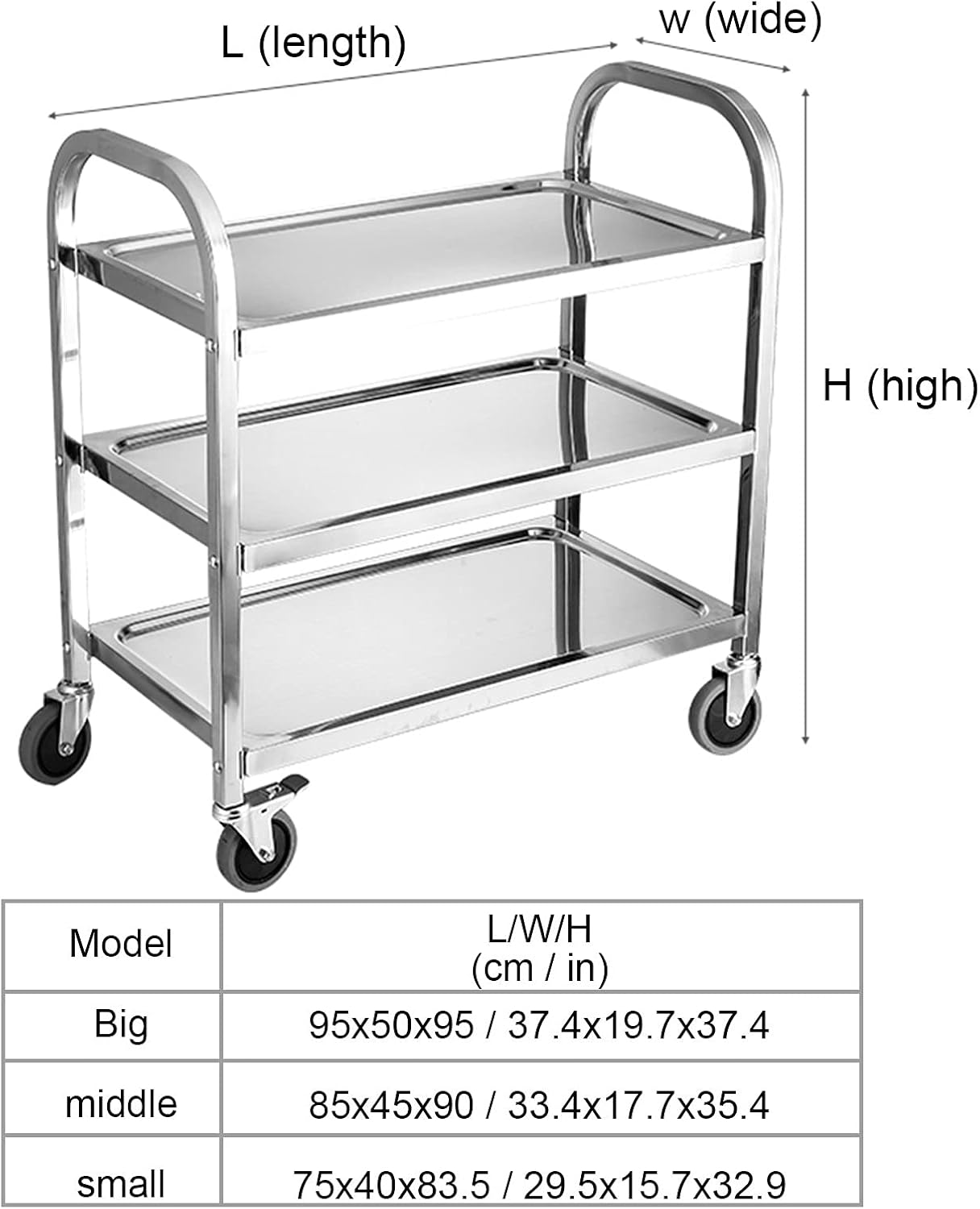 2/3段サービングトロリー、ステンレススチールユーティリティカート、取り外し可能なキャットトロリー、ユーティリティローリングサービス  サービングトロリー、ステンレススチールユーティリティローリングカート、キャットロリー、ストレージトロリーカート取り外し可能 ...