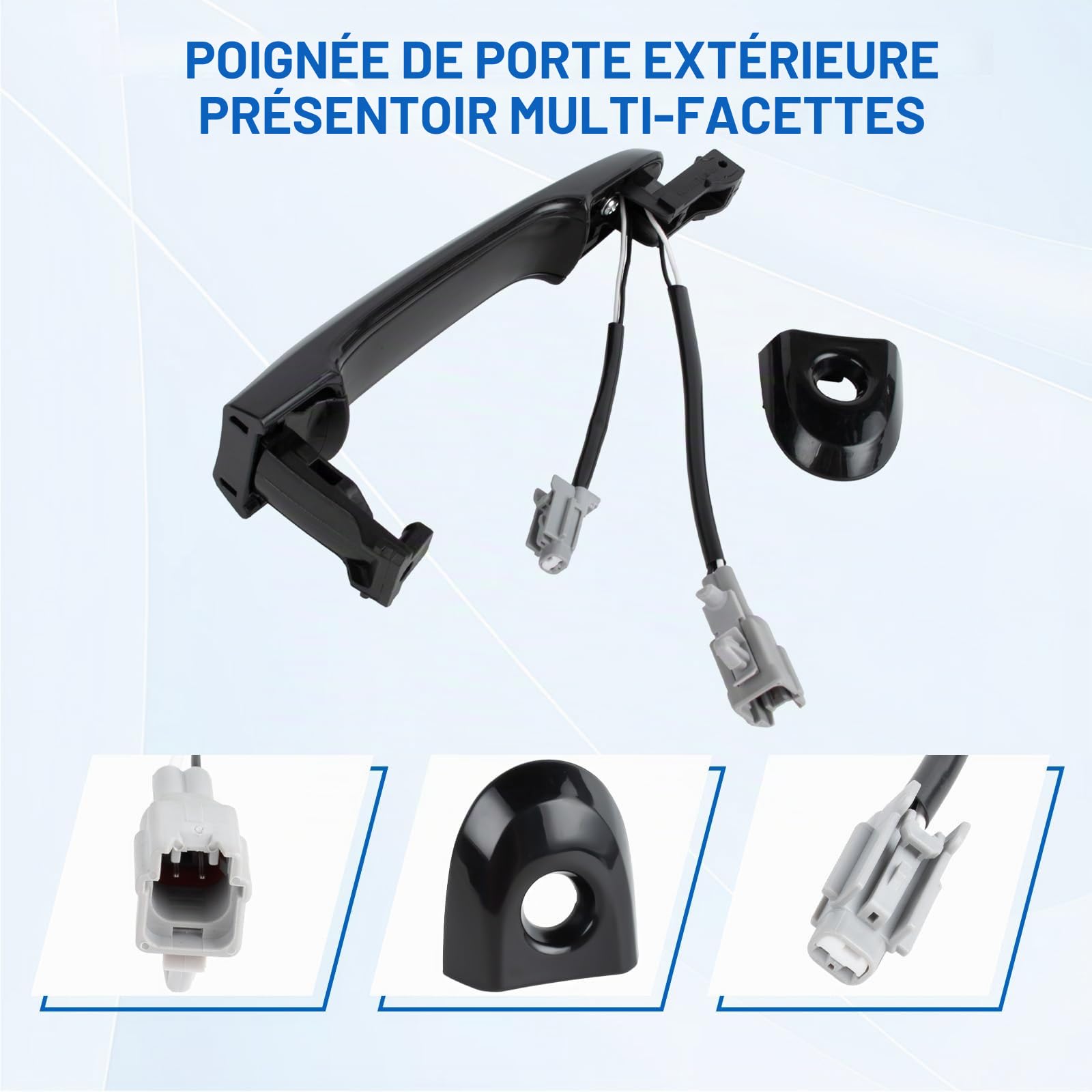 Poignée de porte avant droite côté conducteur - Poignée de porte extérieure noire de rechange pour Juke F15 2010-2019 - Numéro de pièce 80644-1FA5A 80644-3WC2A 80640-3WC2A
