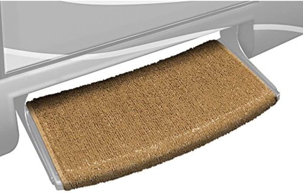 Prest-O-Fit 2-0202 Wraparound Radius RV Step Rug Harvest Gold 22 In. Wide