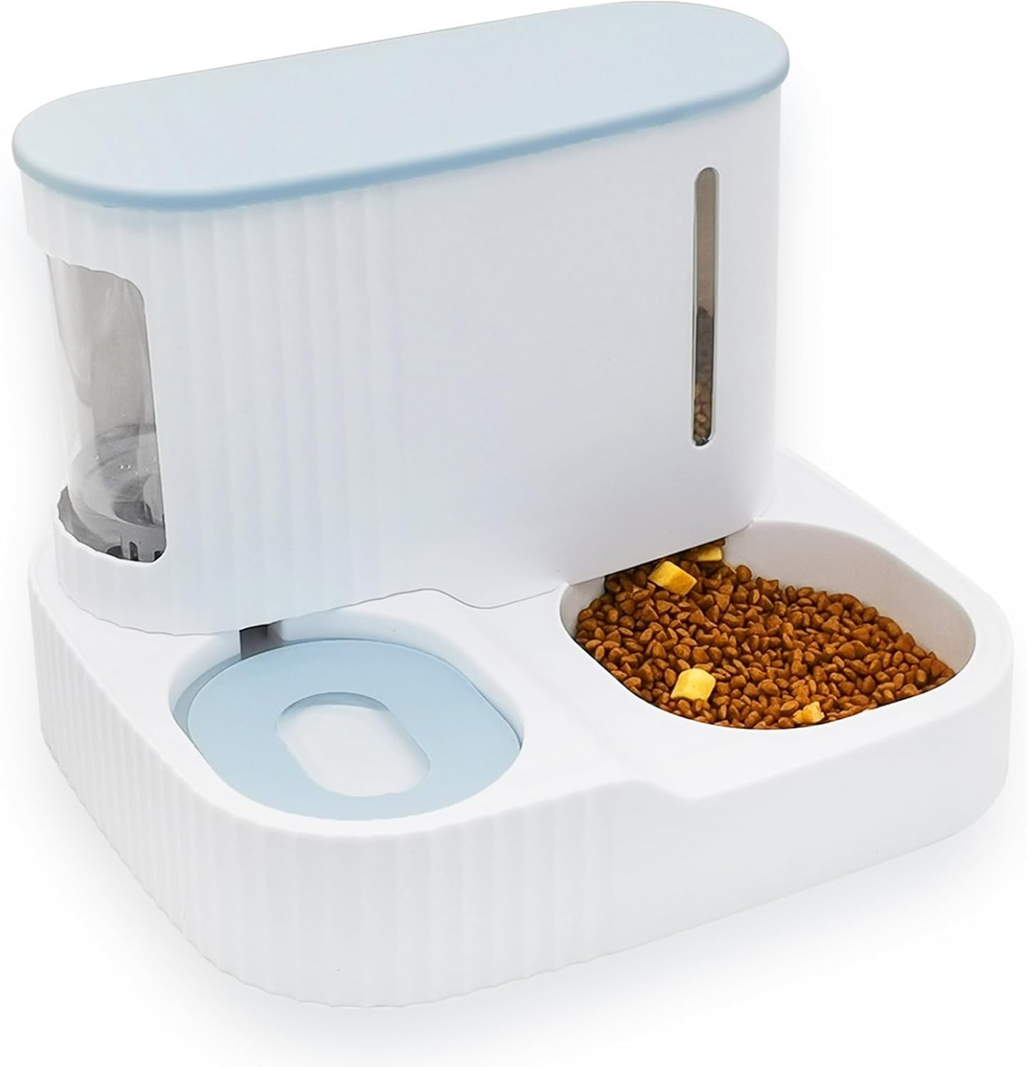 Kathson 2 in 1 Auto Cat Feeder and Waterer, Gravity Pet Feeder for Dry Food, Indoor/Outdoor Cats (Green)