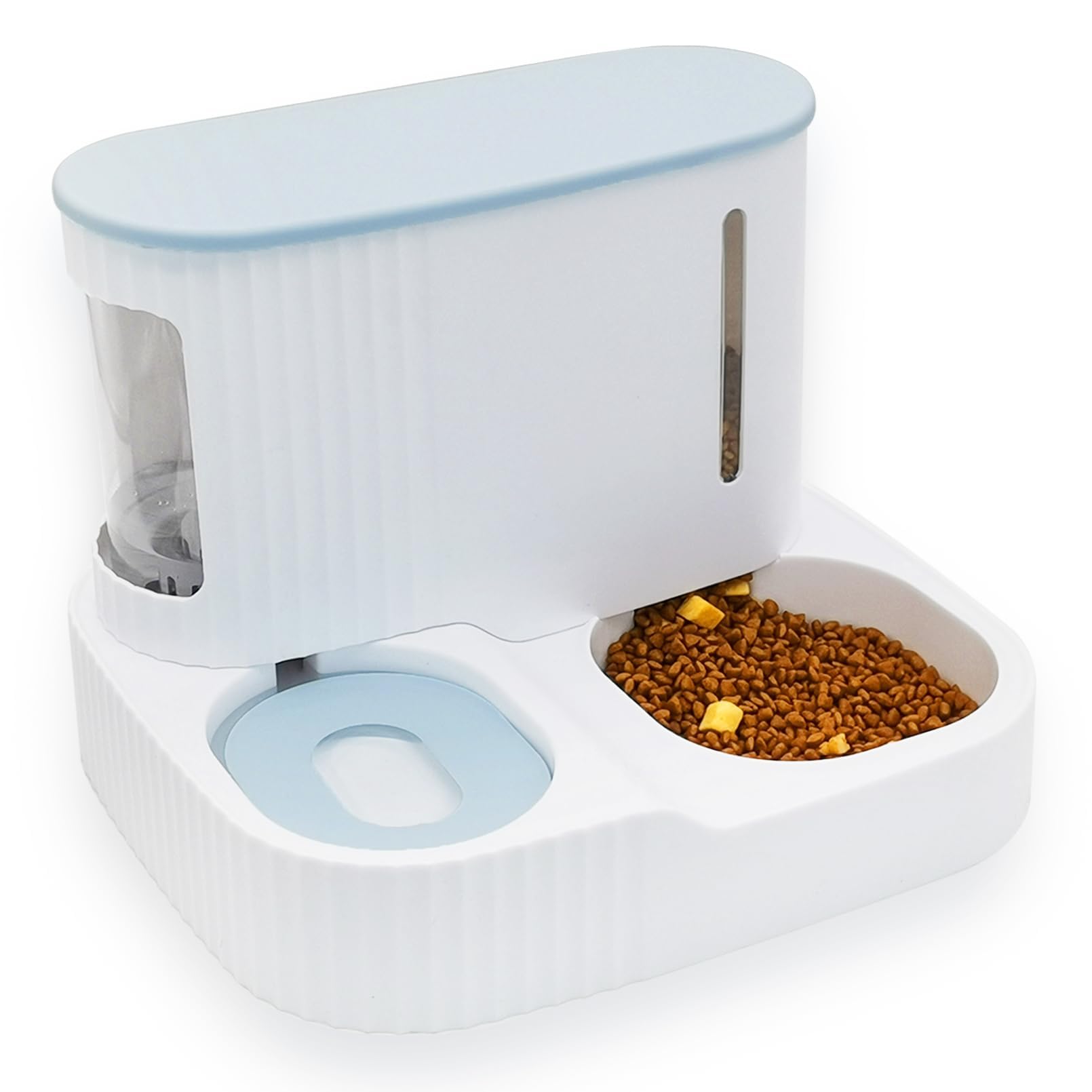 Kathson 2 in 1 Auto Cat Feeder and Waterer, Gravity Pet Feeder for Dry Food, Indoor/Outdoor Cats (Green)