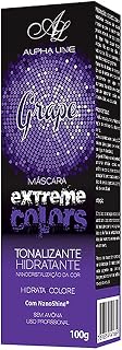 Alpha Line - Tonalizante Hidratante - Roxo/Grape - Máscara Extreme Colors - Com NanoShine - Sem Amônia - Hidrata e Colore - 100g