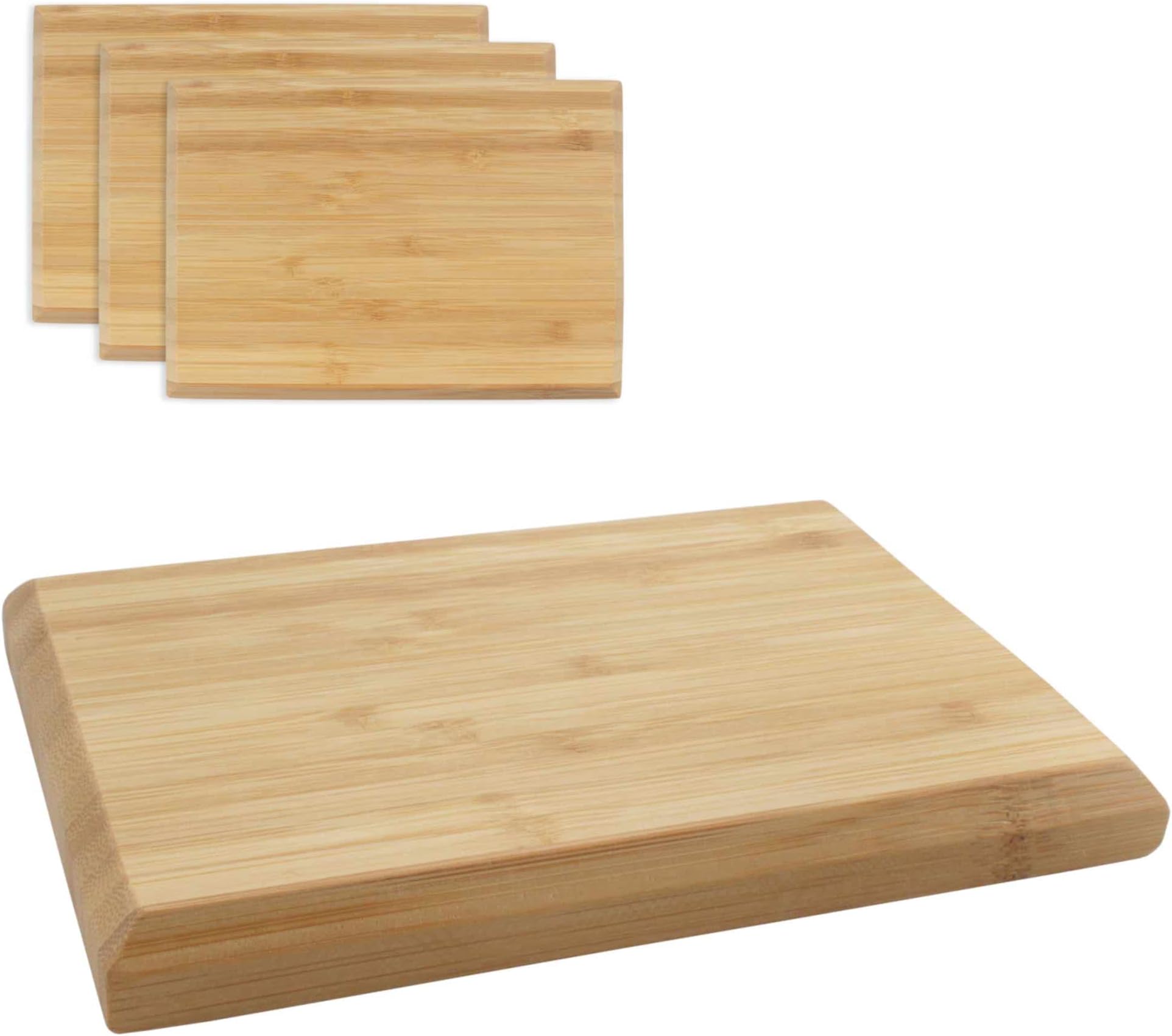 BambooMNBrand - Cutting Board with Chamfered Edge - 7.9" x 5.5" x .75" - 3 Pieces