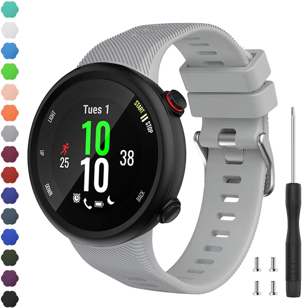 Compatible with Garmin Forerunner 45S band, Soft Silicone Sport Replacement Watch Band, Fitness Strap Bracelet Wristband for Garmin Forerunner 45S Smartwatch image 3