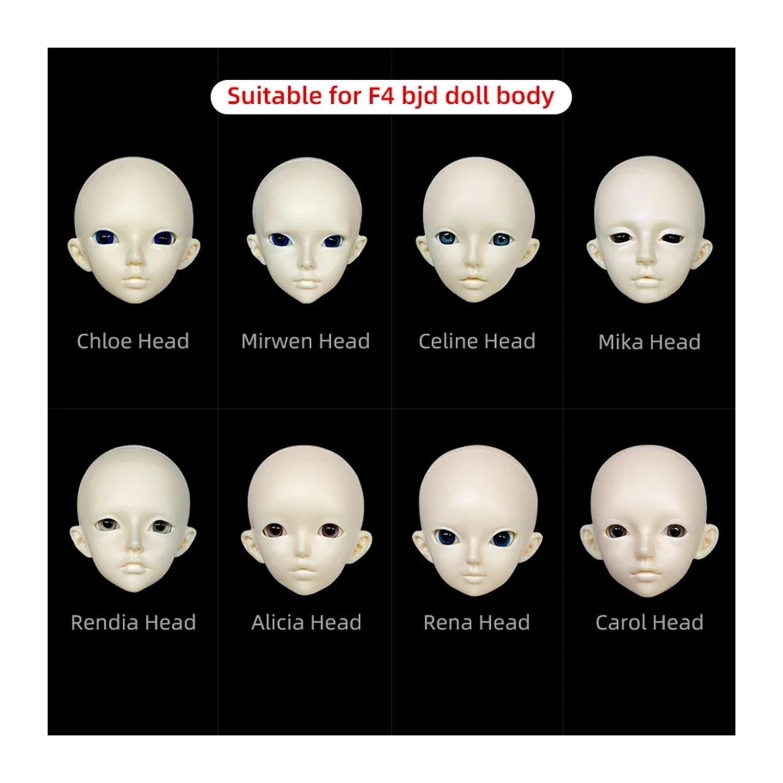 Można Wybrać Tylko Lalkę Z Przegubem Kulowym Twarzą Do Góry Zestaw Żywicy MSD BB Fairyland Zabawka Na Prezent Użytku Luodoll(Rena Head,Custom skin color)