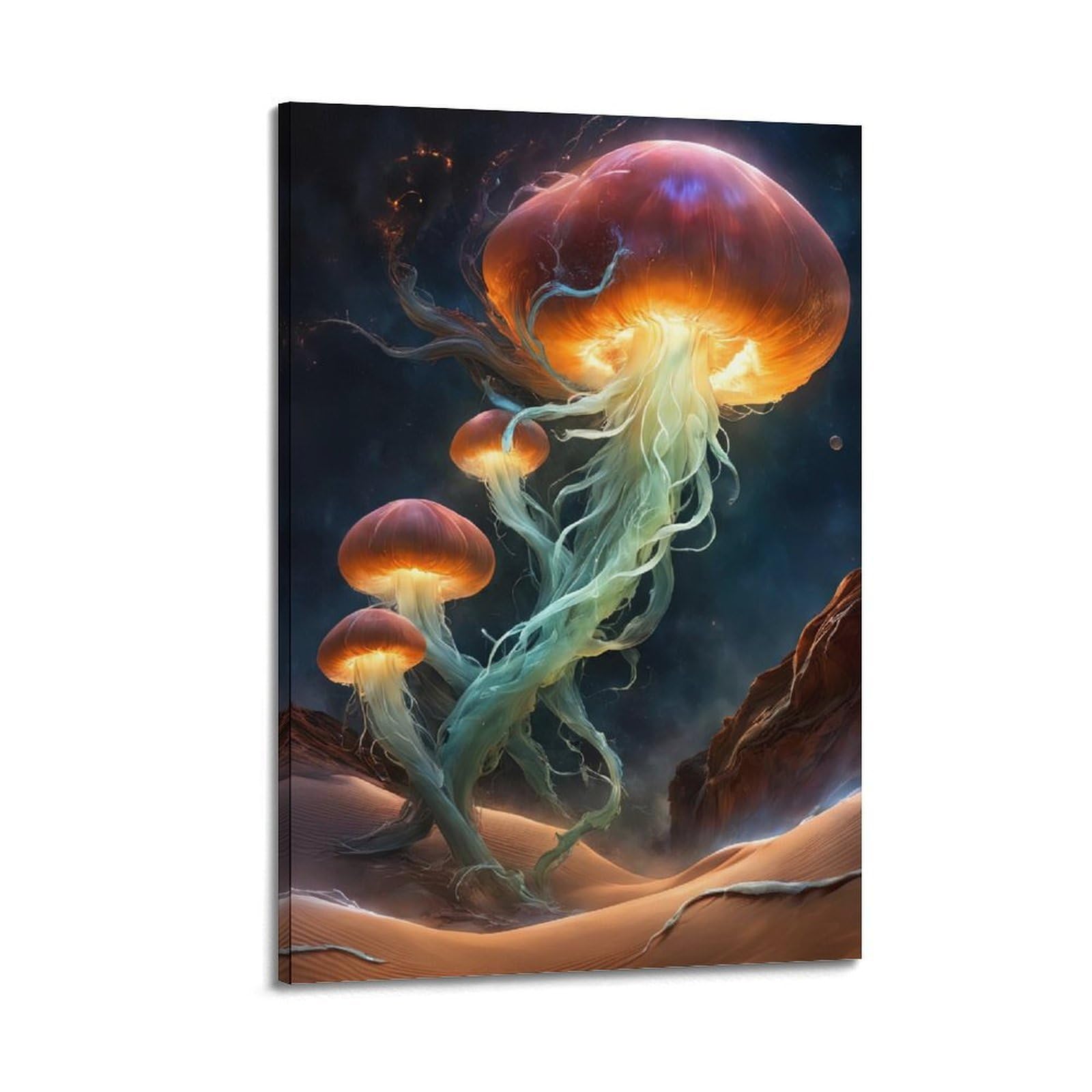 MJZLQN Marine Animal Poster Jellyfish in The Desert Poster Decorative Painting Canvas Wall Posters And Art Picture Print Modern Family Bedroom Decor Posters 08x12inch(20x30cm)
