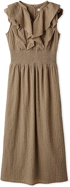 Amazon.co.jp: [セルフォード] フリルシャーリングタイトワンピース
