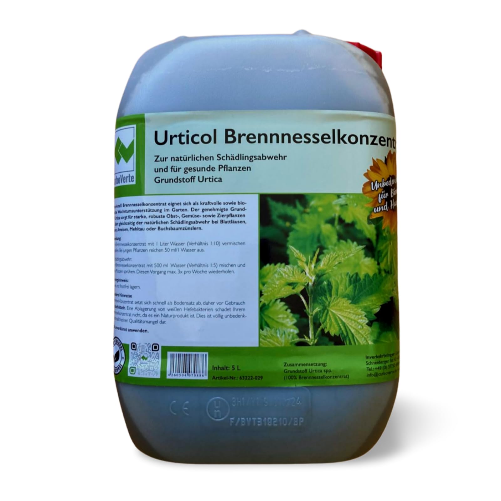 Natürliche Brennnesseljauche, Brennnesselsud 5 Liter, Grundstoff Urtica, handgemacht, für vitale Pflanzen und zur Schädlingsabwehr, 100% natürlich