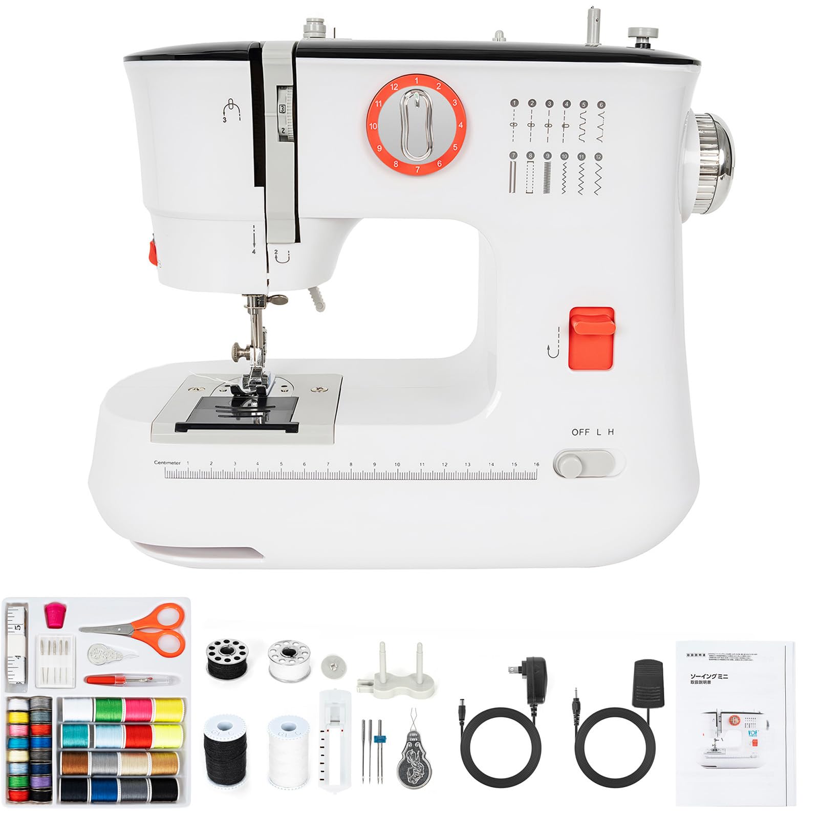 Amazon | BQKOZFIN ミシン 小型 電動ミシン 初心者向け sewing