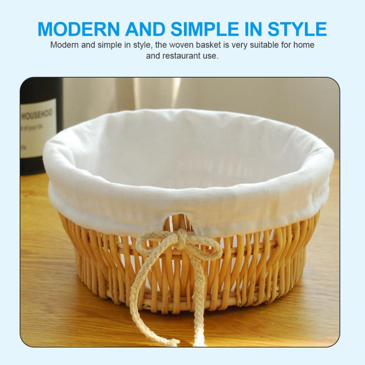 Woven Small Bread Basket Multifunctional Rattan Serving Basket for Kitchen Fruit and Vegetable Storage for Dining and Entertaining