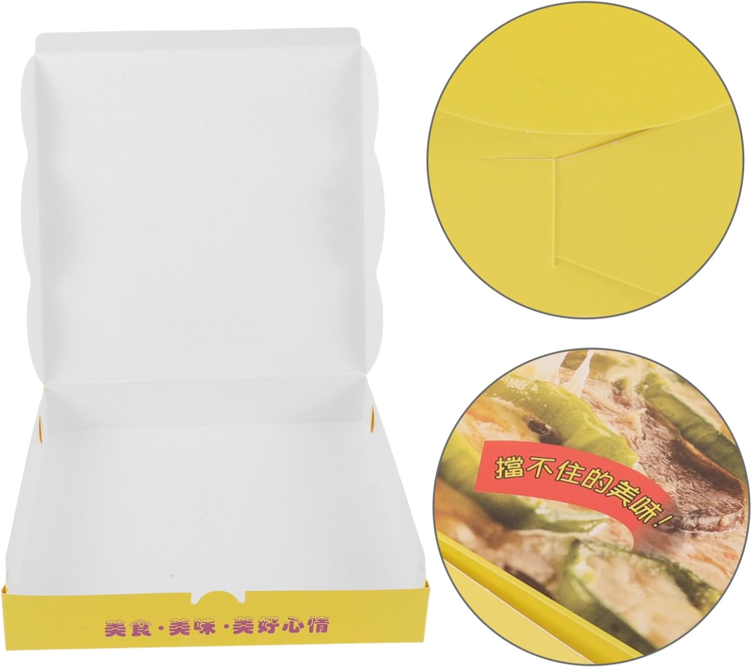 Uonlytech 40pcs 9-inch Handheld Pizza Boxes Paper Takeout Containers Square Corrugated Cardboard Pie and Biscuit Storage Boxes for Food Packaging