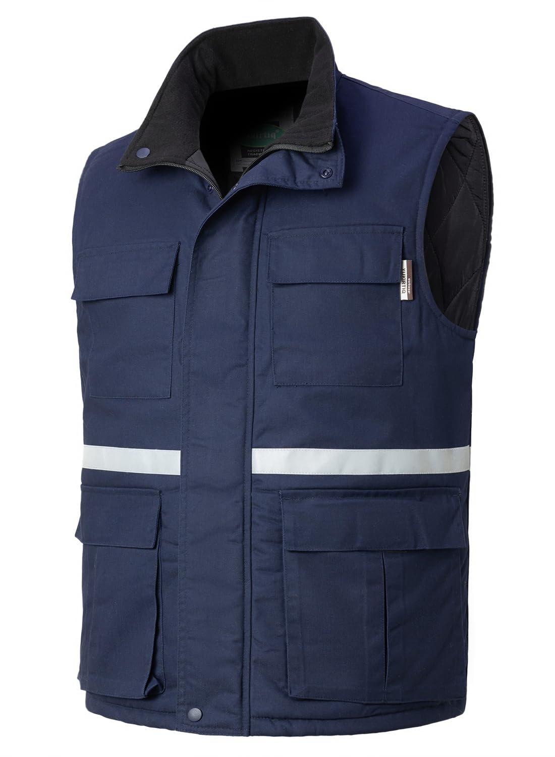 Homme Gilet Haute Visibilité de Travail Rembourré Gilet Réfléchissante Manteau Sans Manche de Travail