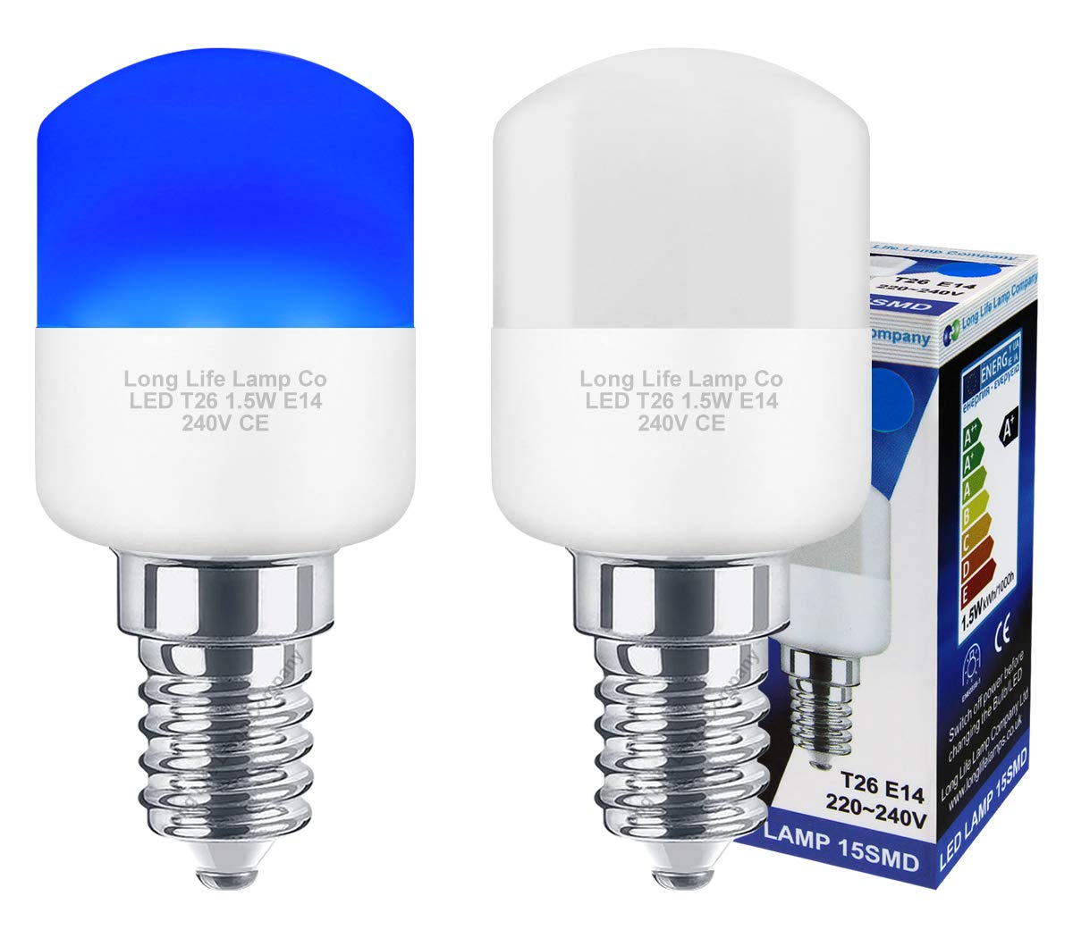 2 x 1.5w Blue LED Pygmy Light Bulb E14 SES