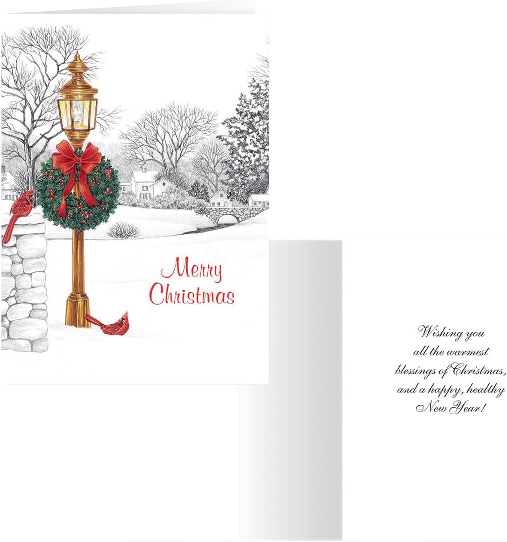 Lamppost Christmas Card Set of 20