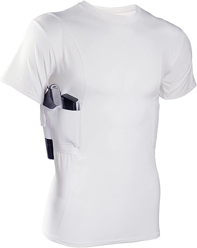 Miniatura 14 de Lilcreek Camisas de transporte ocultas de cuello redondo para hombres: ropa de transporte oculta encubierta con funda de pistola