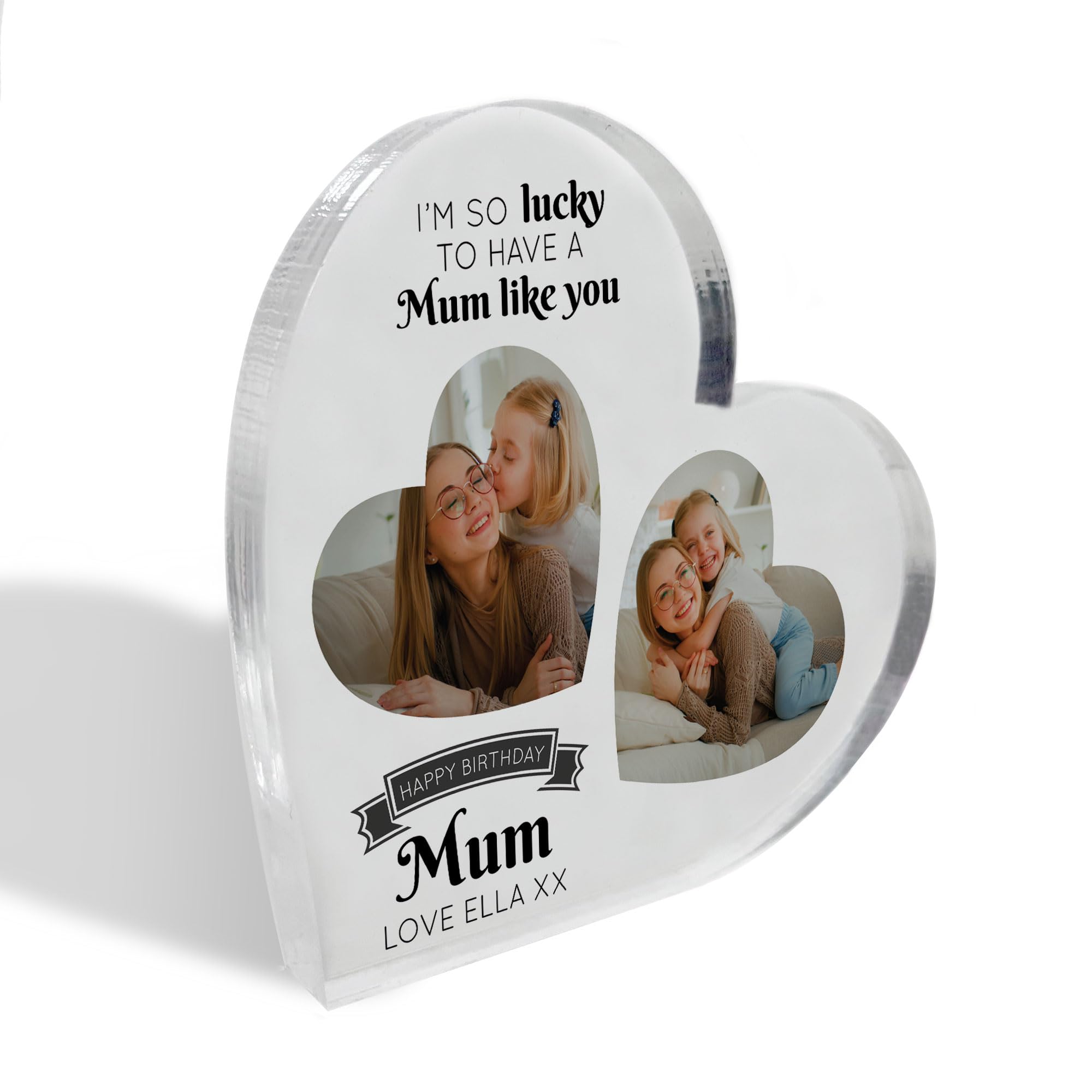 Red Ocean Gifts for MUM Birthday Personalised Acrylic Heart Standing Plaque Mum Gifts Mum Birthday Gifts Birthday Mum Gift From Daughter Son MUM GIFT Special Keepsake Gift For Her