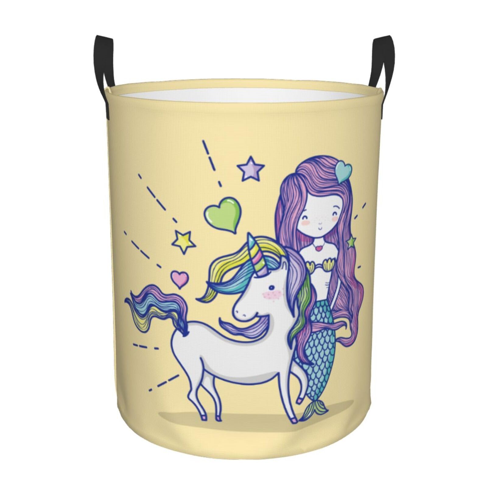 Laundry Hamper Unicorn and Mermaid Laundry Basket Waterproof Personality Fashion Hampers for Laundry Large Collapsible Laundry Basket Storage Basket for Dorm and Home