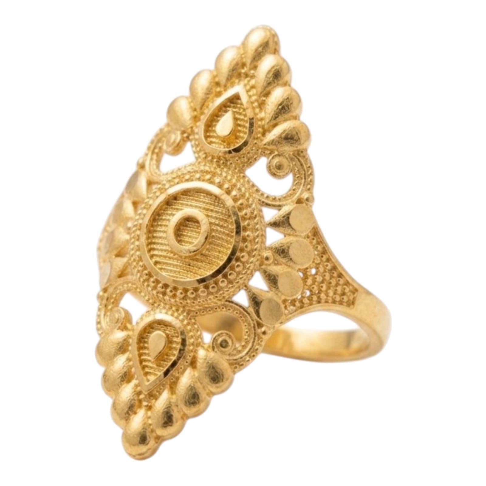 Gold Plated Traditional Long Finger Ring for Women and Girls, Adjustable Ethnic Style, Artificial Gold Jewellery-picture-27