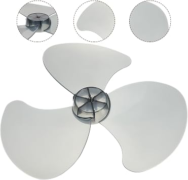 Fan Blades Replacement, Plastic 3 Leaves Fan Blade with Nut Household General Fans Accessories Fan Blades Part for 16 Inches Table Fanner Standing Pedestal Fan