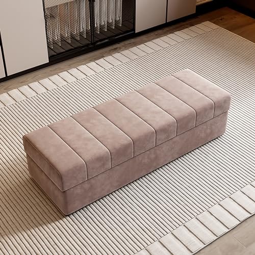 Pouf carré en bois massif haut de gamme au design marron élégant