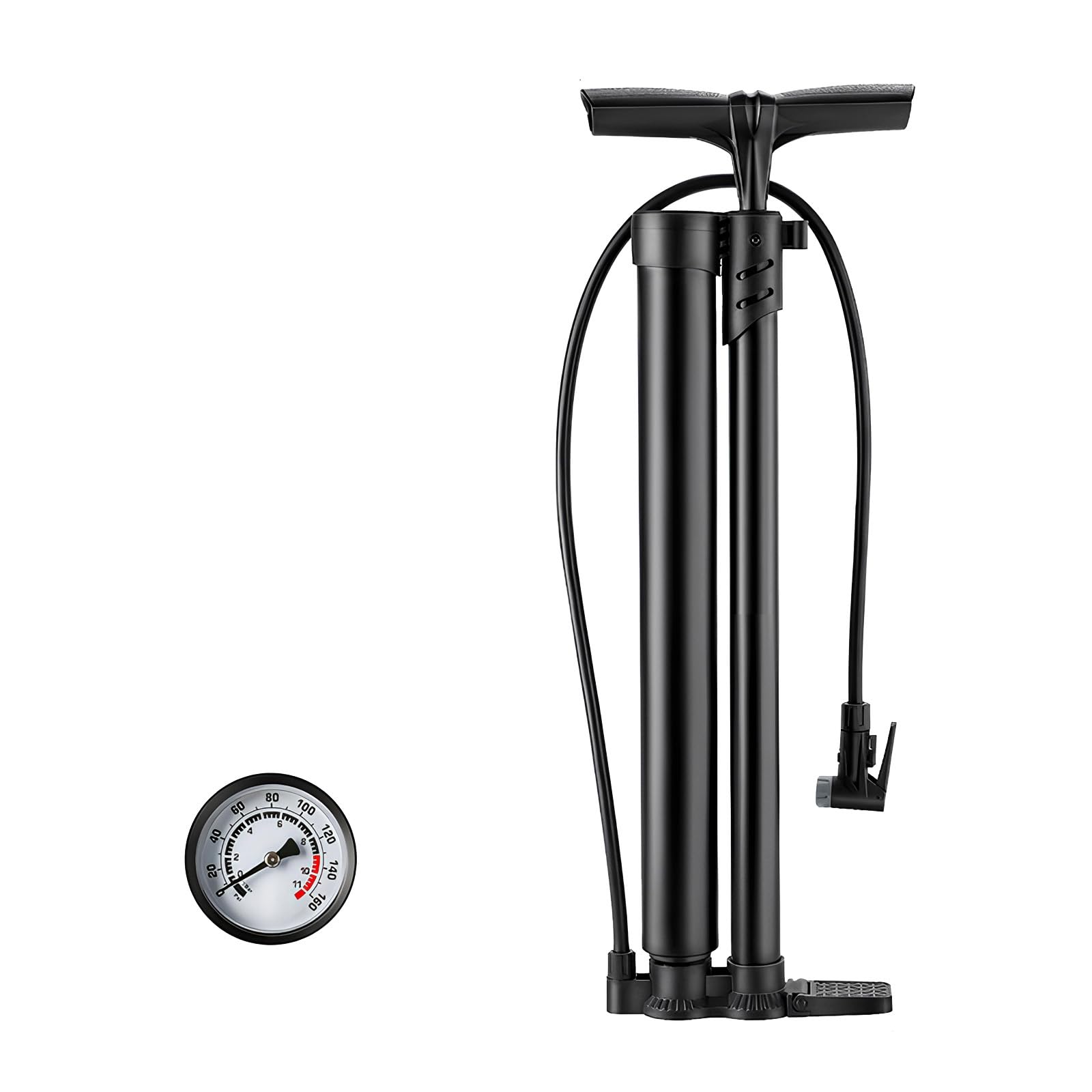 Fahrrad Standpumpen mit Manometer, manuelle Luftpumpen, Fahrrad Reifenfüller für Rennräder, Mountainbikes, Sportbälle, Fahrradzubehör