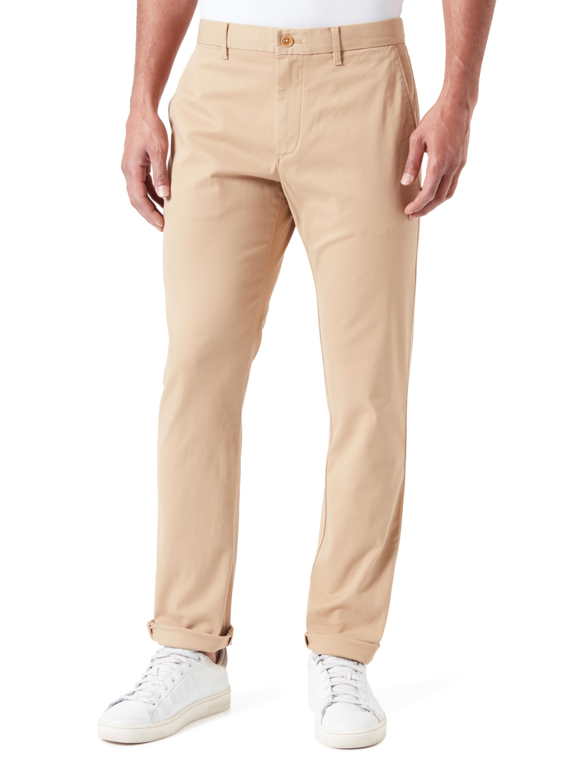Tommy Hilfiger Men Chino Bleecker 1985 Pima Cotton Woven Pants, Yellow, 33W / 30L