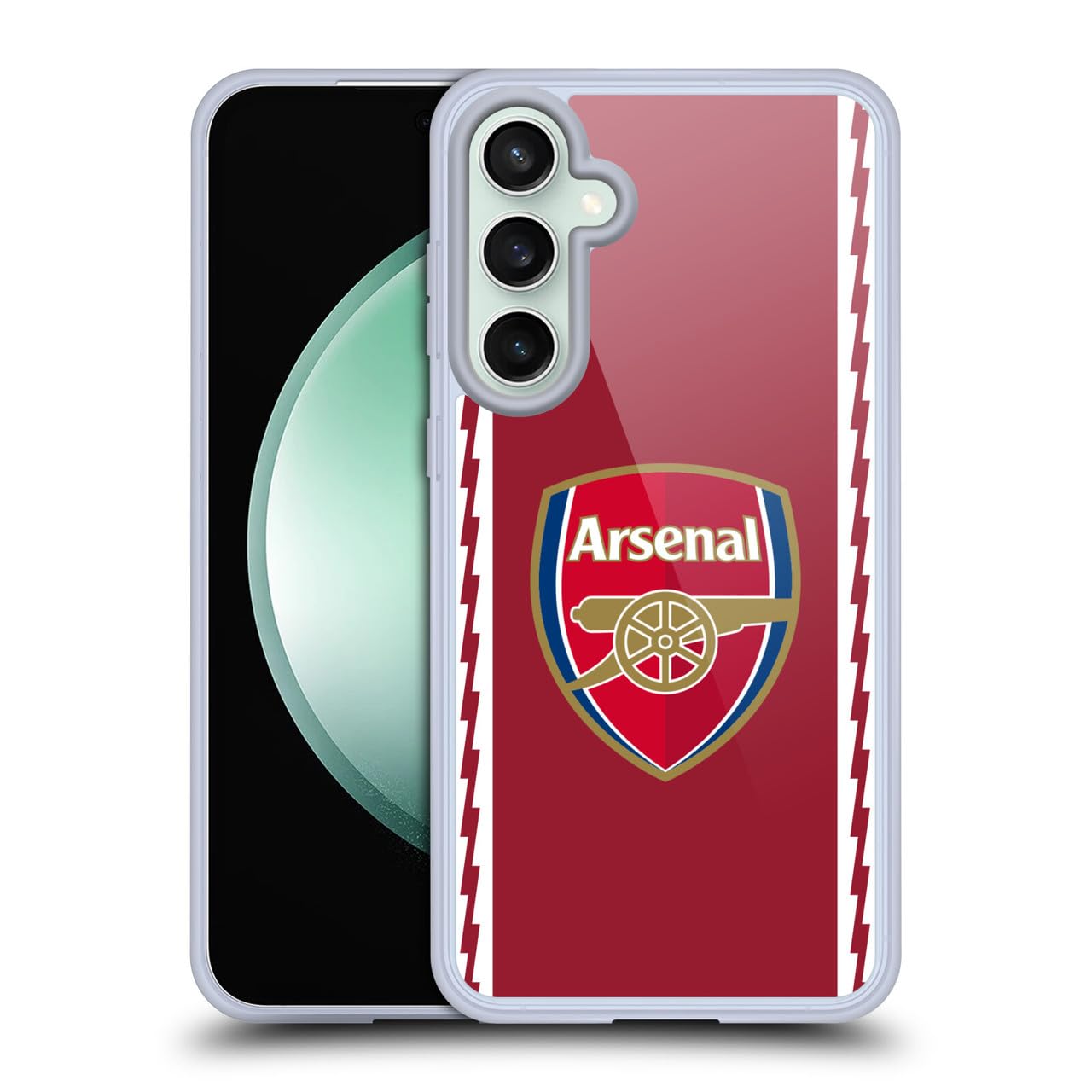 Head Case Designs Officially Licensed Arsenal FC Home 2022/23 Crest Kit Gel Case [Military Grade Protection] Compatible with Samsung Galaxy S23 FE 5G and Compatible with MagSafe — image 1