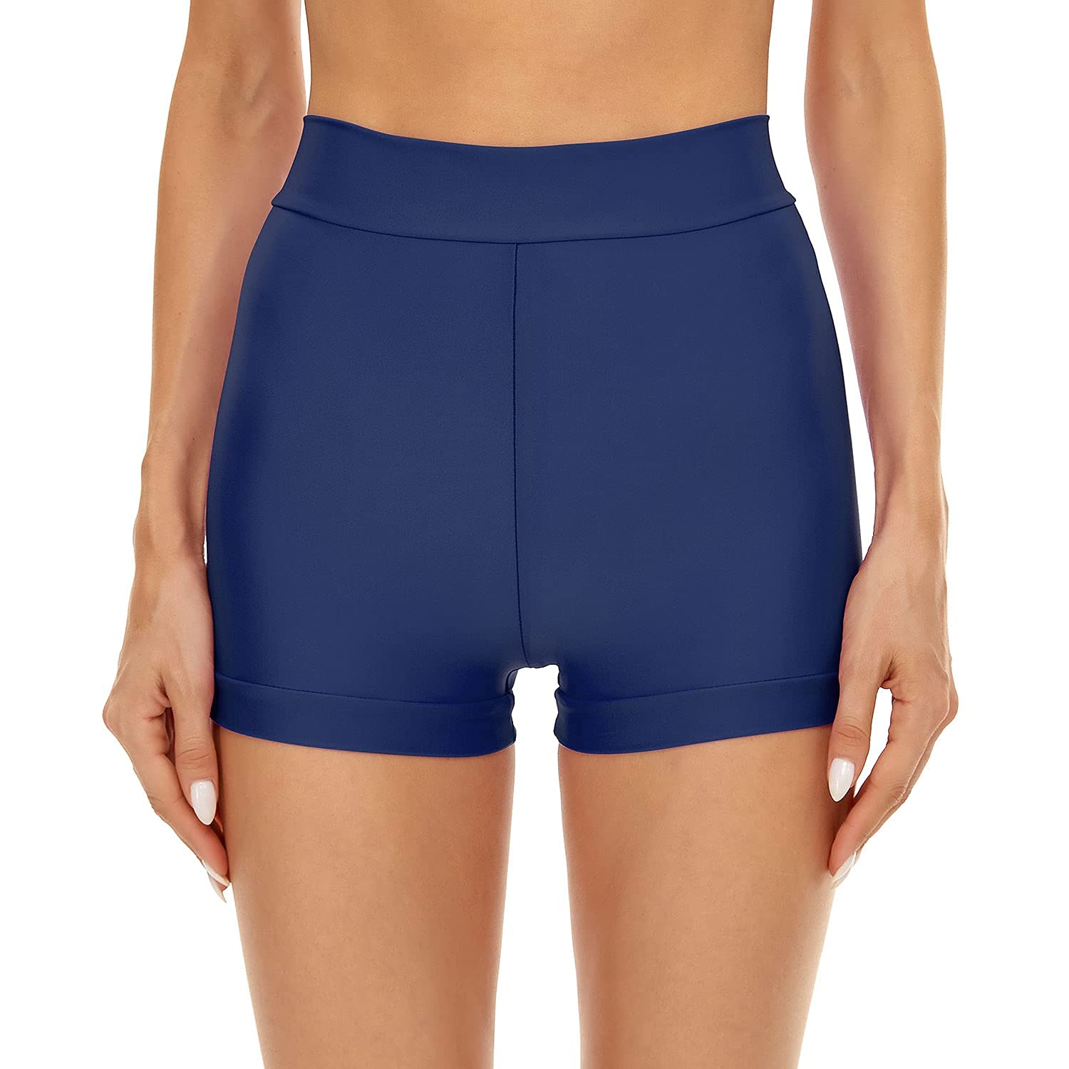kepblom Women's Swim Shorts High Waisted Tummy Control Bathing Suit Bottoms Boyshort Full Coverage Boardshorts Beach-picture-10