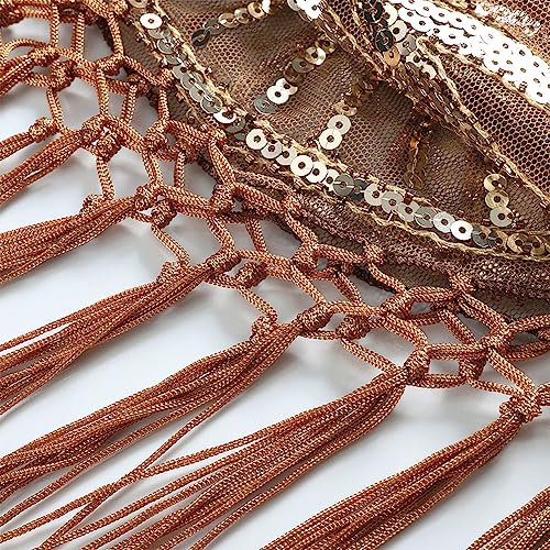 IWEMEK Women's 1920s Sequin Beaded Evening Cape Wedding Bridal Shawl Scarf for Evening Dresses Gatsby Flapper Shawl4