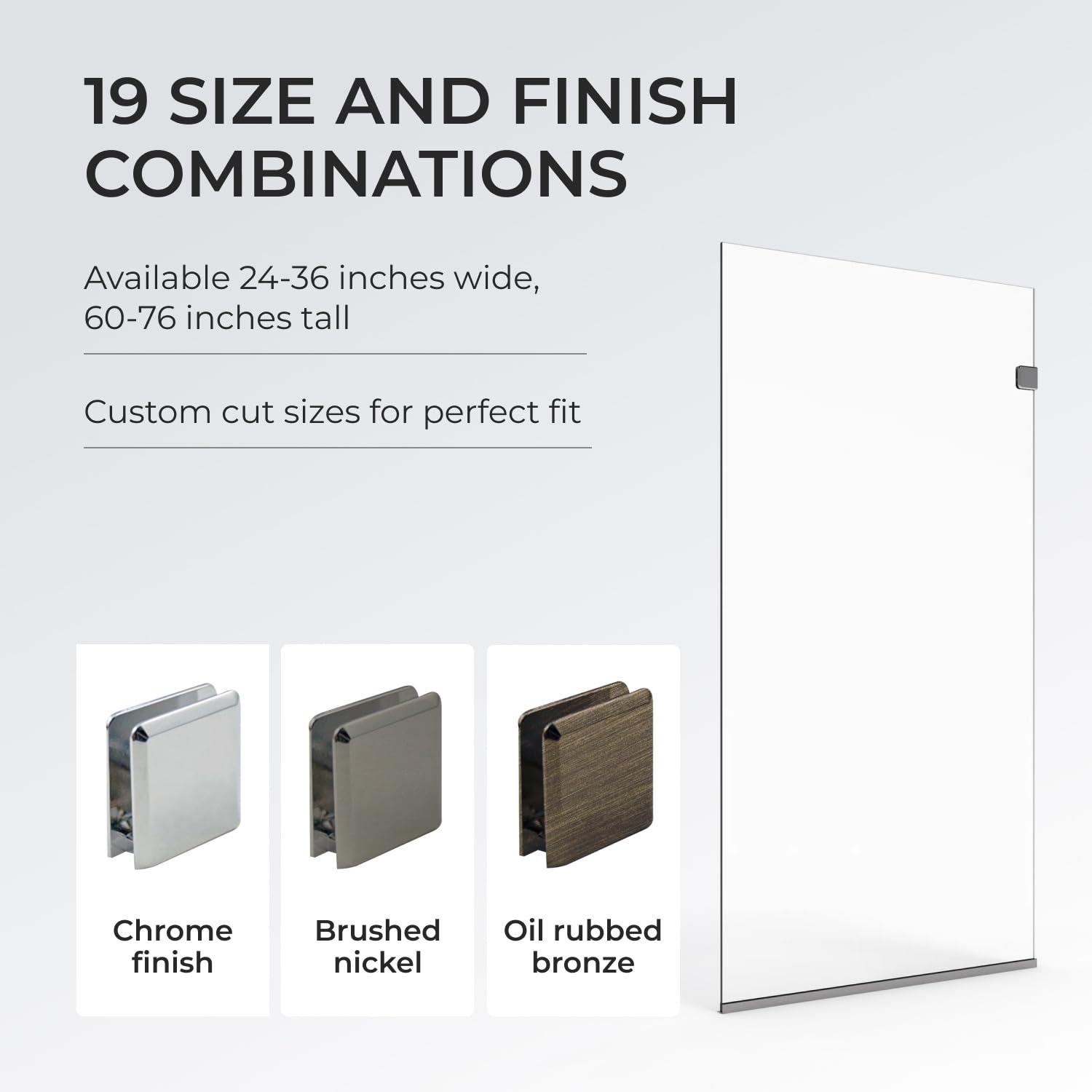 Fixed Shower Panel | Water Repellent | 3/8" Tempered Glass with Oil Rubbed  Bronze Finish 24"x60" by Fab Glass and Mirror - Amazon.com